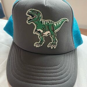 Gray and Blue Dinosaur Trucker Hat